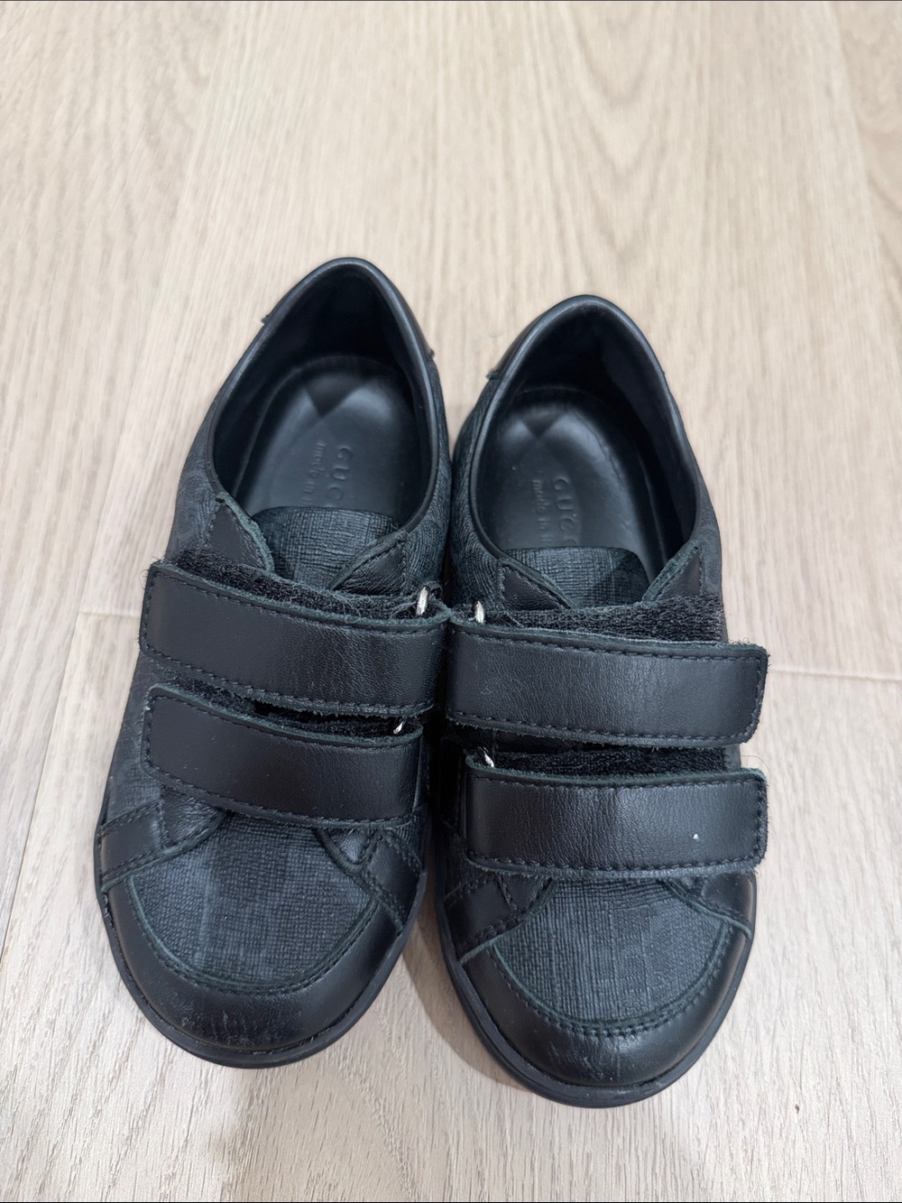 Gucci Black Kids Velcro Strap Sneakers